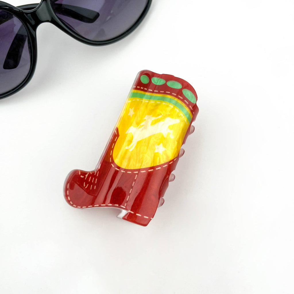 Cowboy Boot Hair Claw Clip