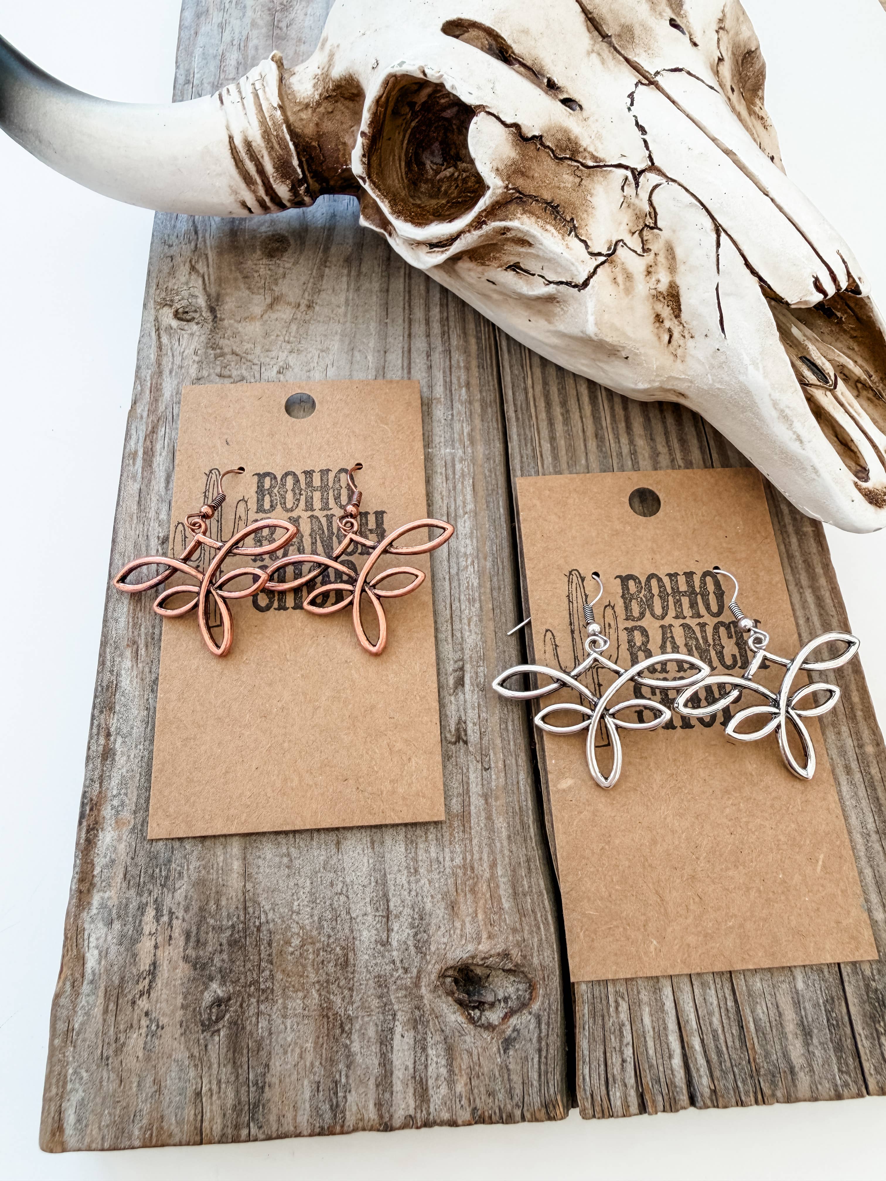 Western Boot Stitch Dangle Earrings