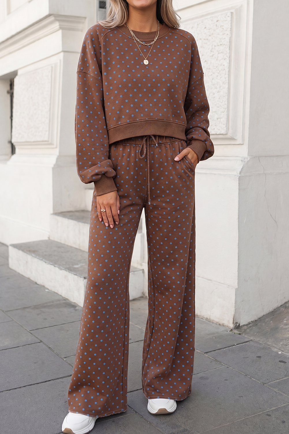 Brown Polka Dot Lounge Set