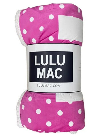 Lulu Mac Hot Pink Blanket with White Dots