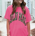 Lulu Mac Neon Pink & Light Gray Camo Tee
