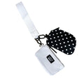 Lulu Mac Pouch Wristlet – Black & White Dots