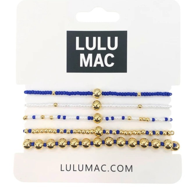 Lulu Mac Royal & White Bracelet Set